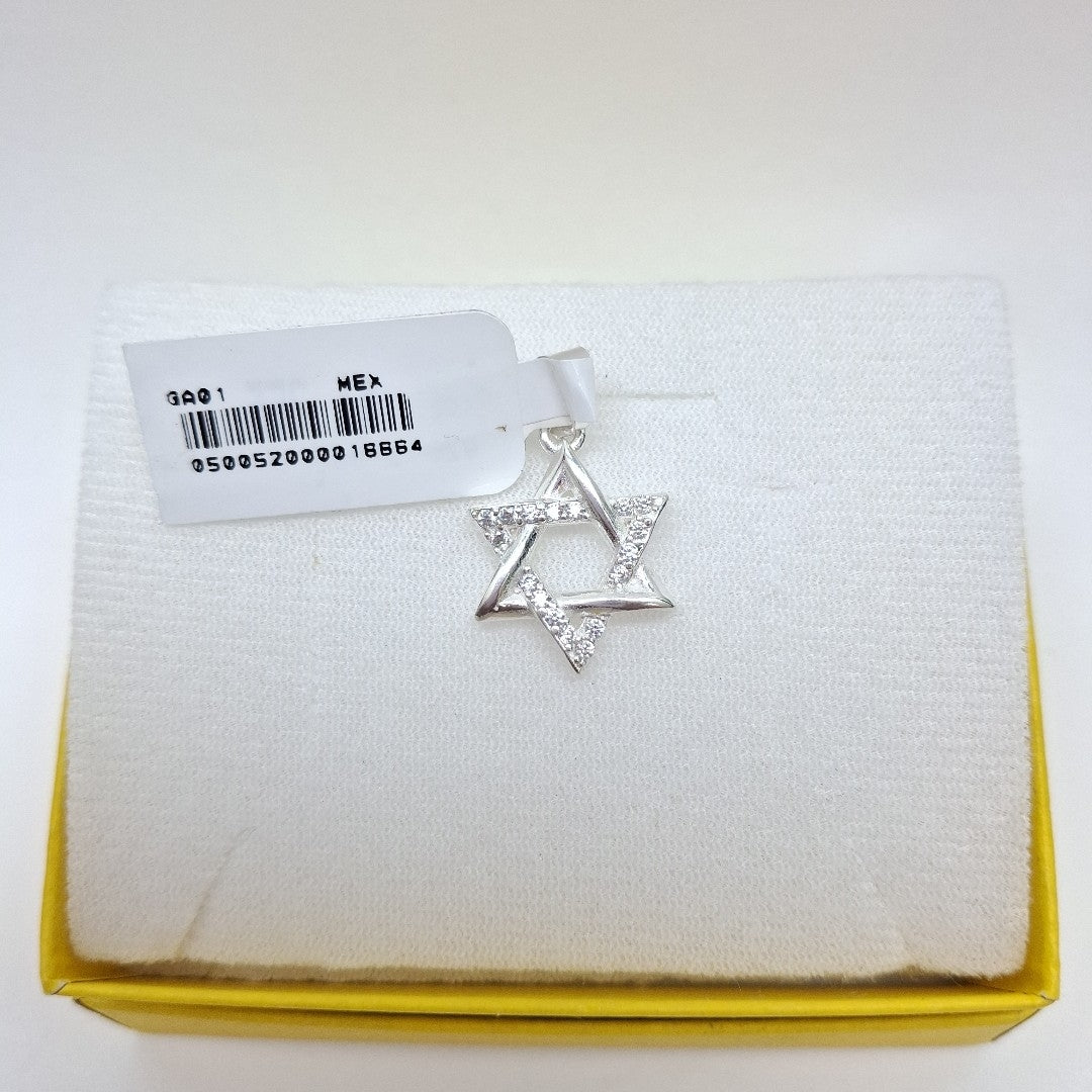 DIJE ESTRELLA DE DAVID C/CIRCONIAS PLATA .925 2.6 GR (NUEVO)