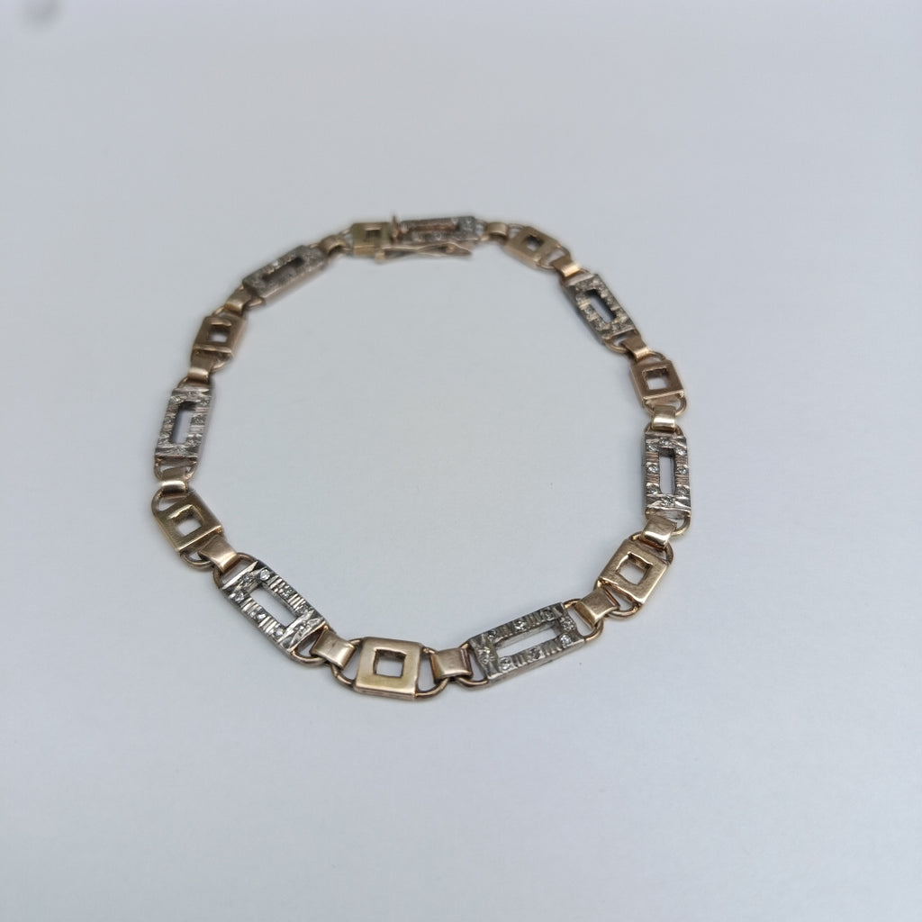 PULSERA ORO COMBINADO 10 K 13.9 GRMS (SEMINUEVO)
