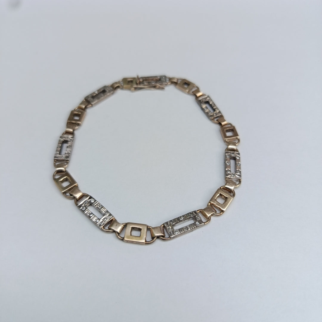 PULSERA ORO COMBINADO 10 K 13.9 GRMS (SEMINUEVO)