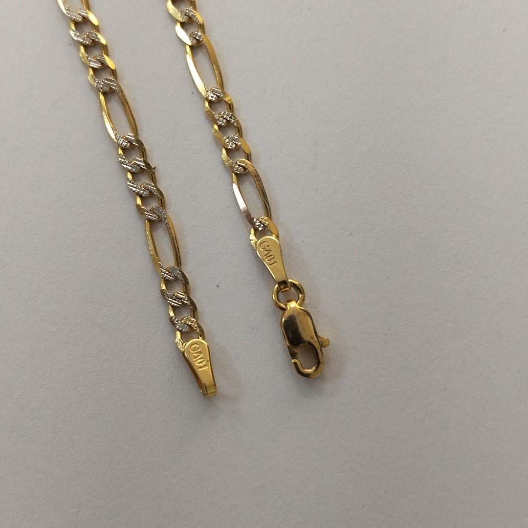 CADENAS TEJIDO 3X1 DIAMANTADO ORO 10K 60 CM 7 GR (NUEVO)