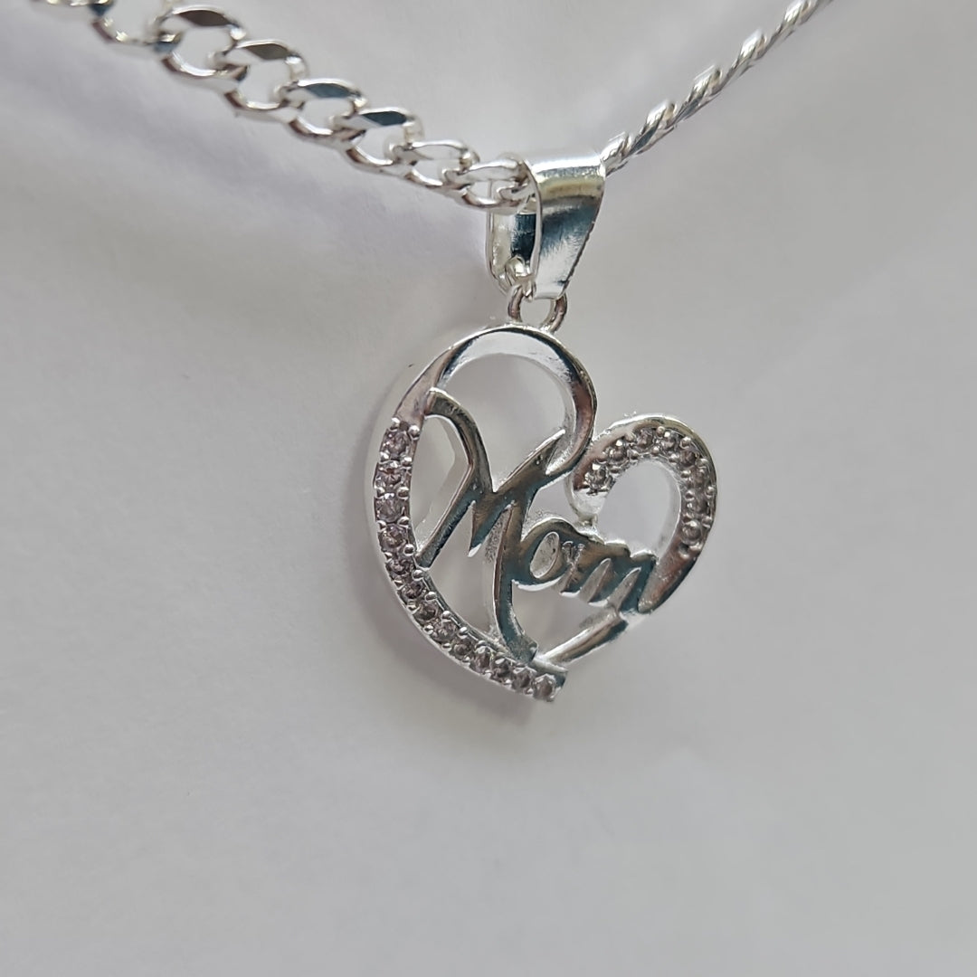 DIJE CORAZON C/CIRCONIAS PLATA .925 3.3 GR (NUEVO)