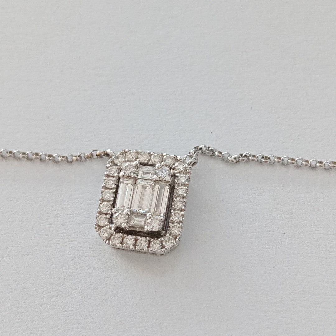 CADENA, DIJE ORO BLANCO 18 K 3.5 GRMS (SEMINUEVO)