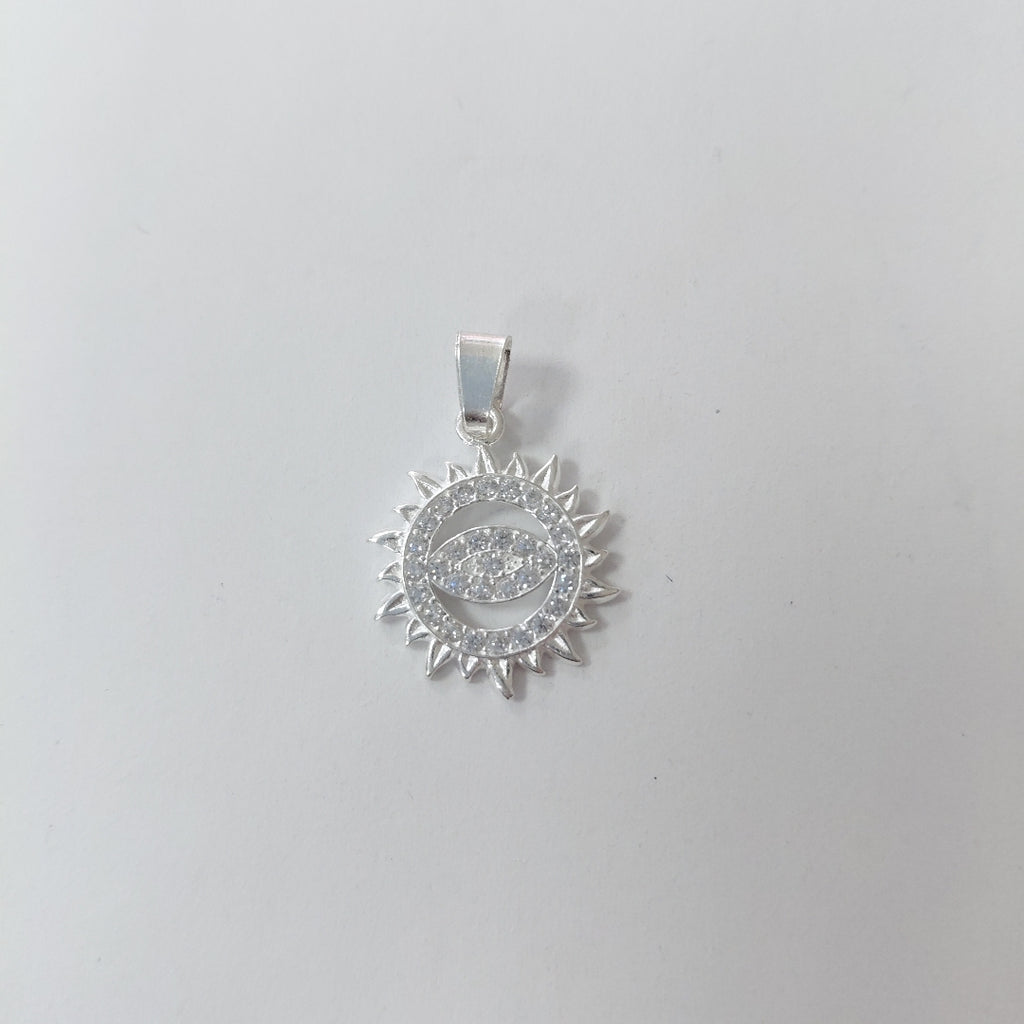 DIJE OJO MAGICO CON CIRCONIAS PLATA .925 2 GR (NUEVO)