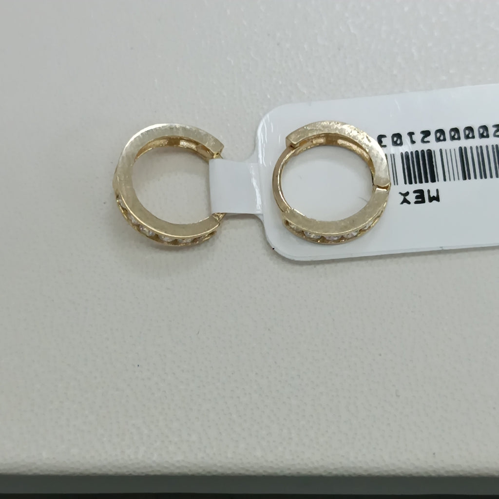 ARETES ARRACADAS C/CIRCONIAS ORO 10K 0.8 GR (NUEVO)