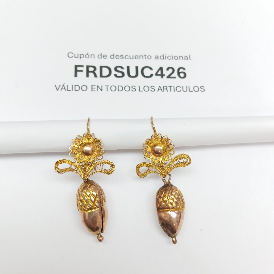 ARETES PAR ORO 8 K 4.1 GRMS (SEMINUEVO)