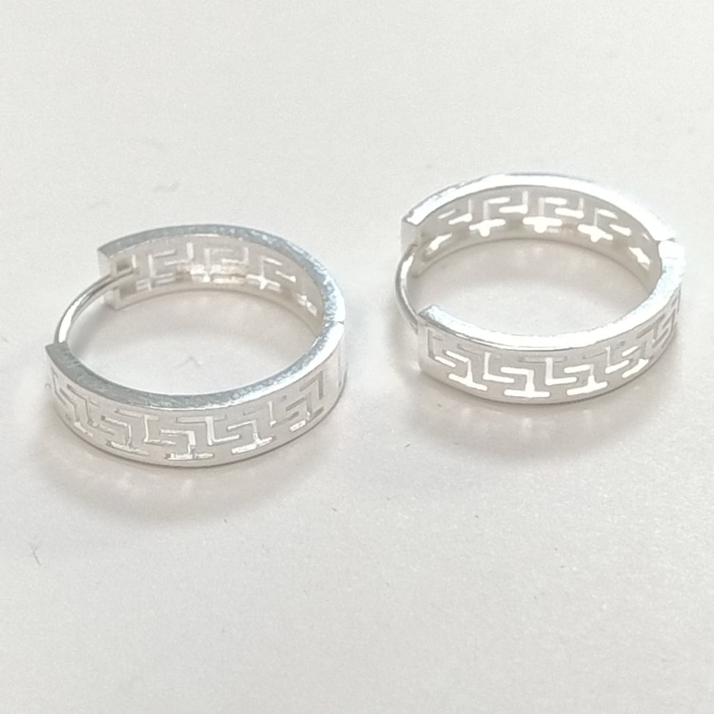ARETES ARRACADAS GRECAS PLATA .925 4.23 GR (NUEVO)