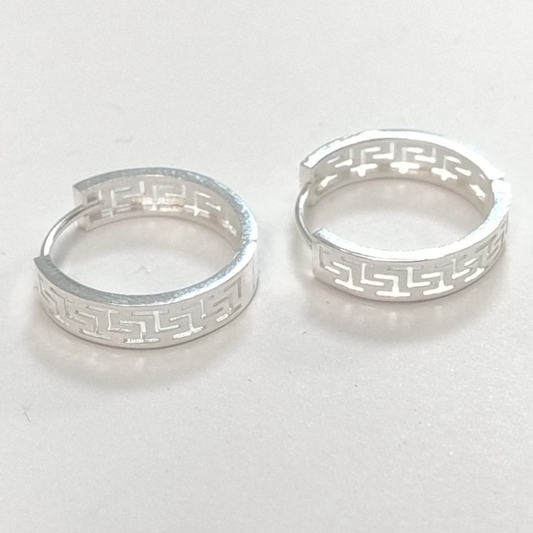 ARETES ARRACADAS GRECAS PLATA .925 4.23 GR (NUEVO)