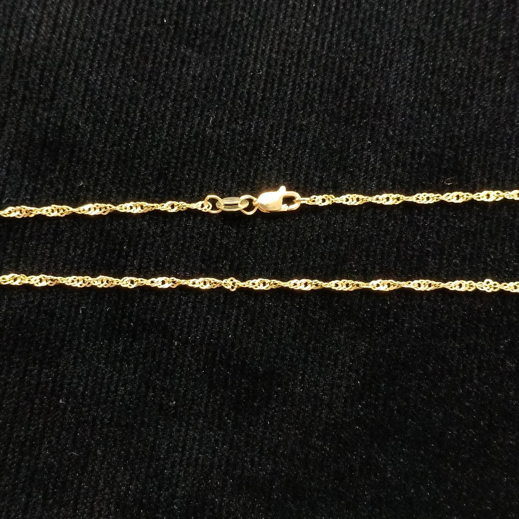 CADENAS TEJIDO MEDIO TZL ORO 14K 55 CM 3.1 GR (NUEVO)