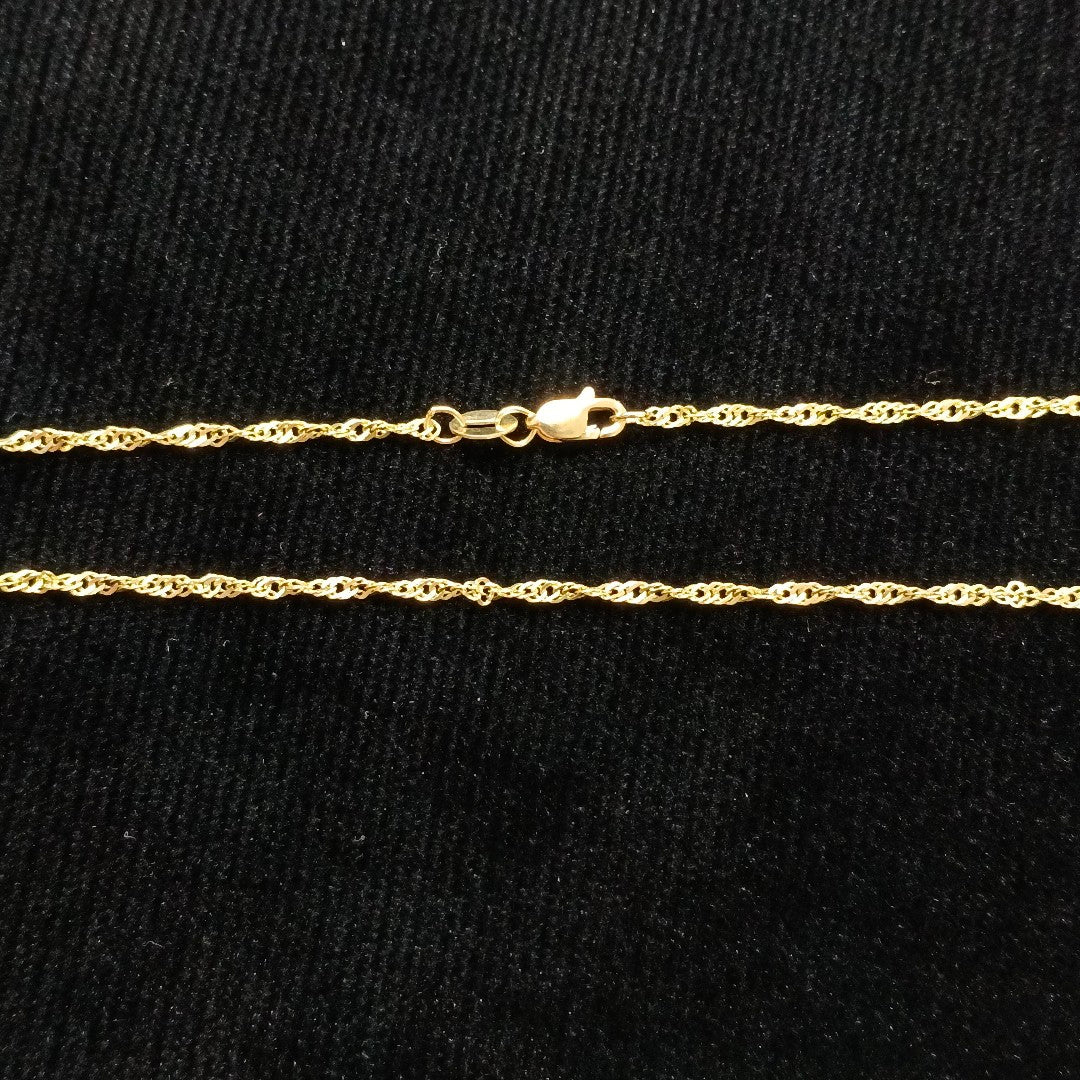 CADENAS TEJIDO MEDIO TZL ORO 14K 55 CM 3.1 GR (NUEVO)