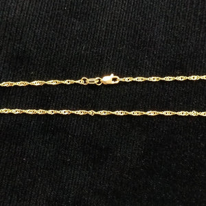 CADENAS TEJIDO MEDIO TZL ORO 14K 55 CM 3.1 GR (NUEVO)