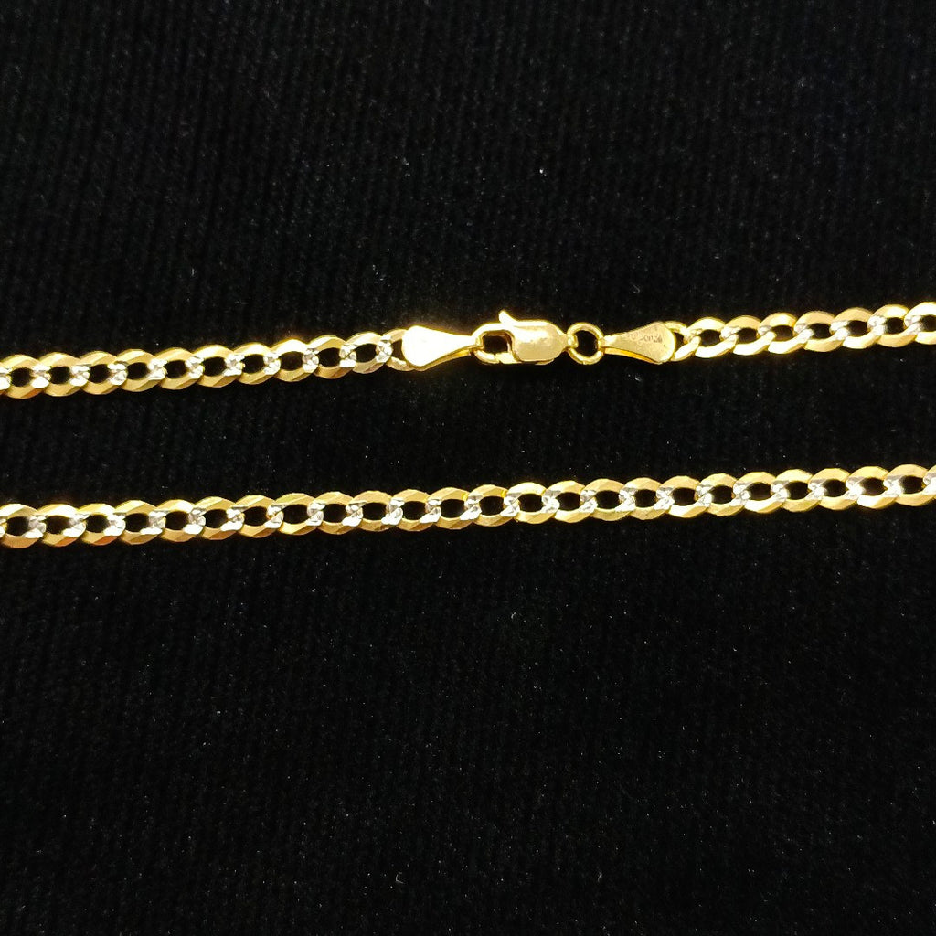 CADENAS BARBADA DIAMANTADA ORO 14K 55 CM 8.9 GR (NUEVO)