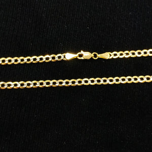 CADENAS BARBADA DIAMANTADA ORO 14K 55 CM 8.9 GR (NUEVO)