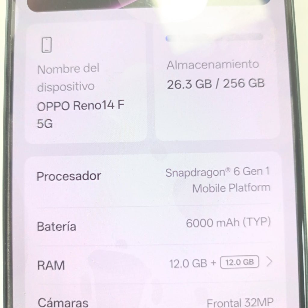CELULAR OPPO RENO 14 F CPH2743 (2025) 256 GB 12 GB RAM (SEMINUEVO)