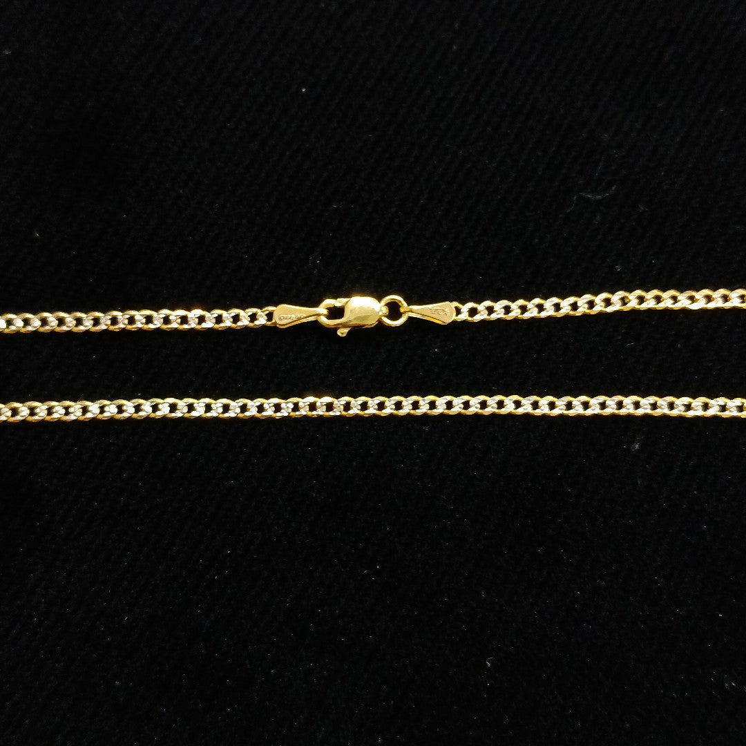 CADENAS BARBADA DIAMANTADA ORO 14K 60 CM 6.2 GR (NUEVO)