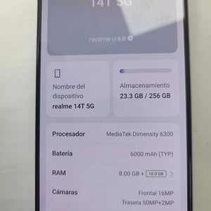 CELULAR REALME 14T 5G RMX5078 (2024) 256 GB 8 GB RAM (SEMINUEVO)