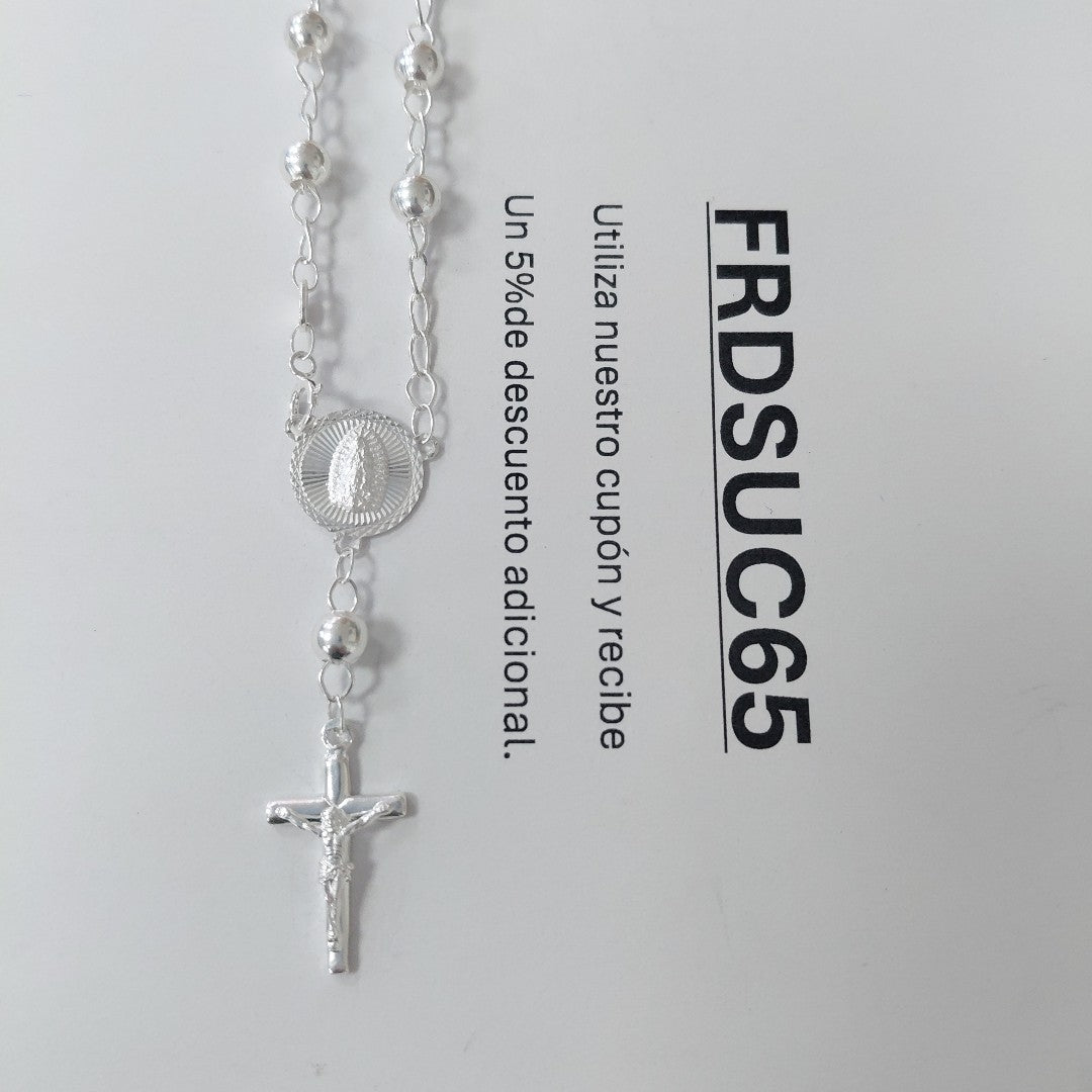 PULSERA TIPO ROSARIO PLATA .925 18 CM 4.22 GR (NUEVO)