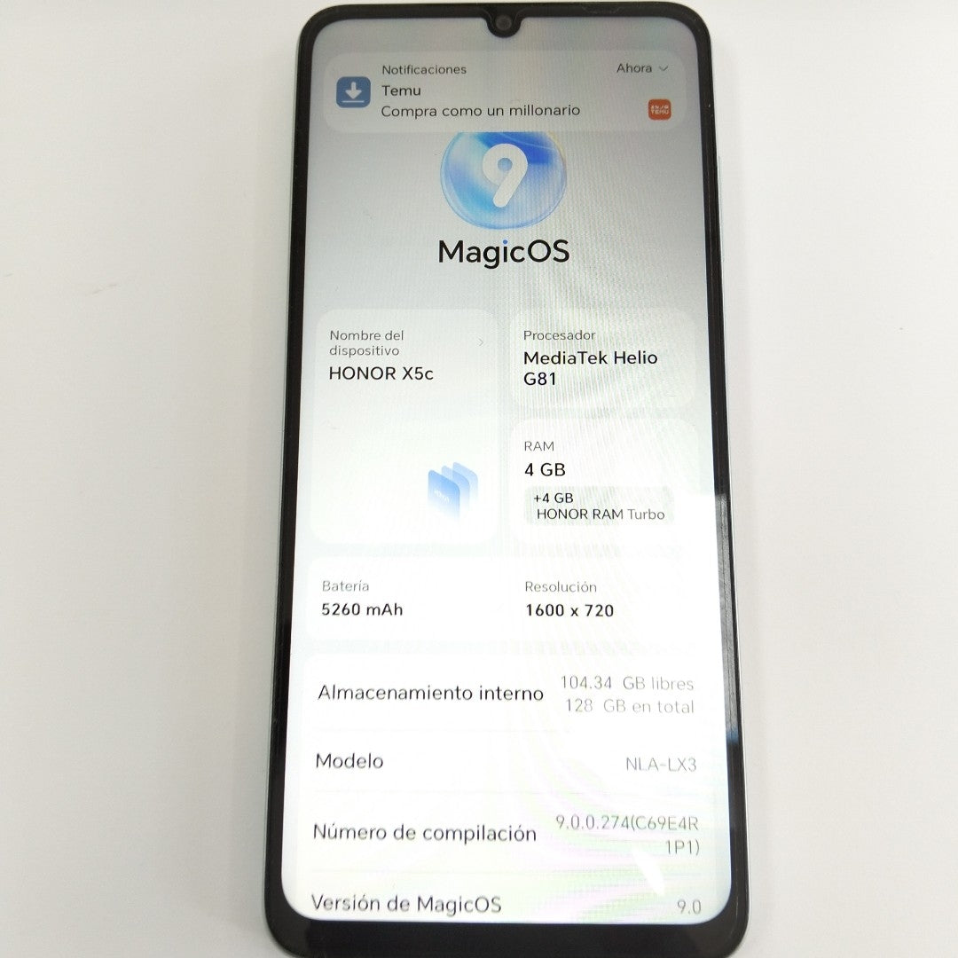 CELULAR HONOR X5C NLA-LX3 (2025) 128 GB 4 GB RAM (SEMINUEVO)