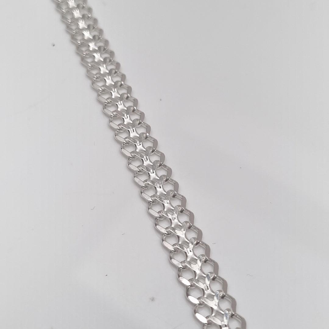 PULSERA TEJIDO CHINO PLATA .925 18 CM 7.6 GR (NUEVO)