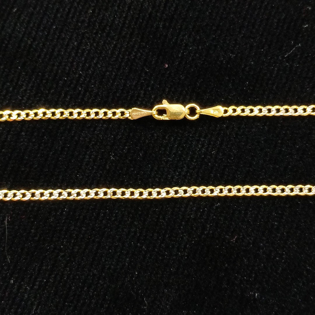 CADENAS BARBADA DIAMANTADA ORO 14K 55 CM 5.7 GR (NUEVO)