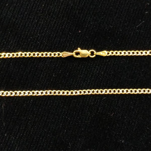 CADENAS BARBADA DIAMANTADA ORO 14K 55 CM 5.7 GR (NUEVO)