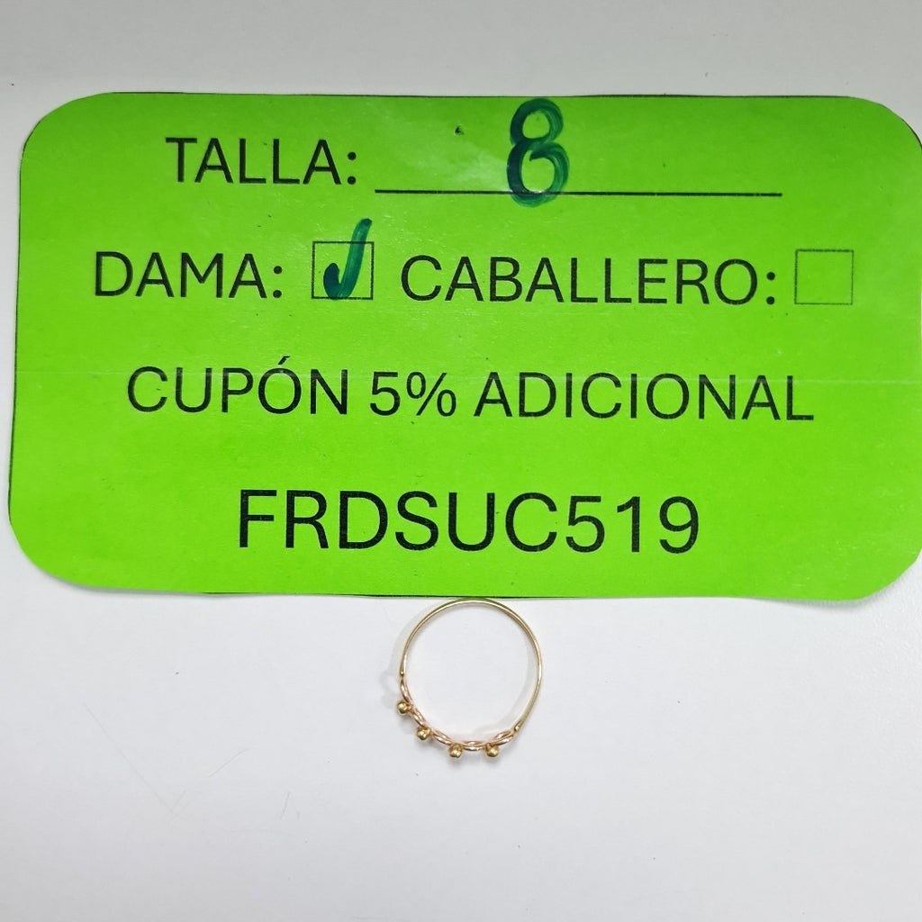 ANILLO ORO 14 K 1,10 GRMS (SEMINUEVO)