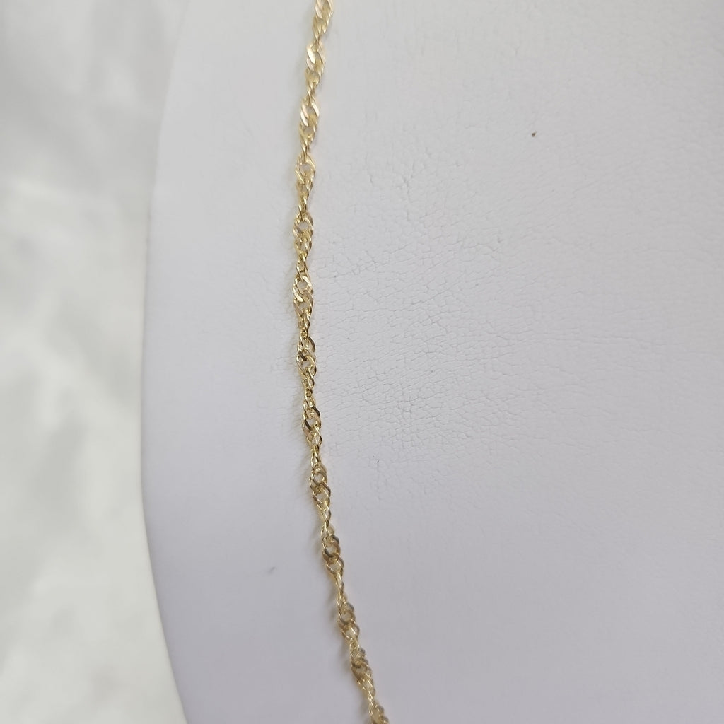 CADENAS TEJIDO MEDIO TZL ORO 14K 55 CM 4.9 GR (NUEVO)