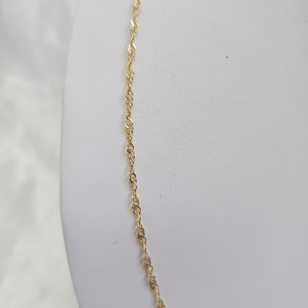 CADENAS TEJIDO MEDIO TZL ORO 14K 55 CM 4.9 GR (NUEVO)