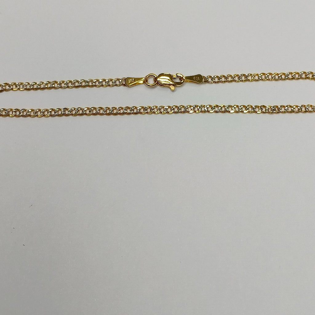 PULSERAS BARBADA DIAMANTADA ORO 14K 18 CM 2.5 GR (NUEVO)
