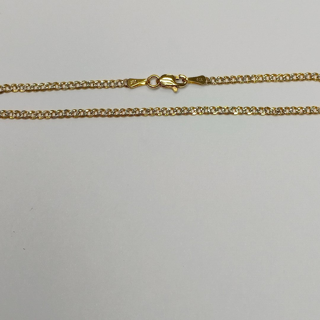 PULSERAS BARBADA DIAMANTADA ORO 14K 18 CM 2.5 GR (NUEVO)