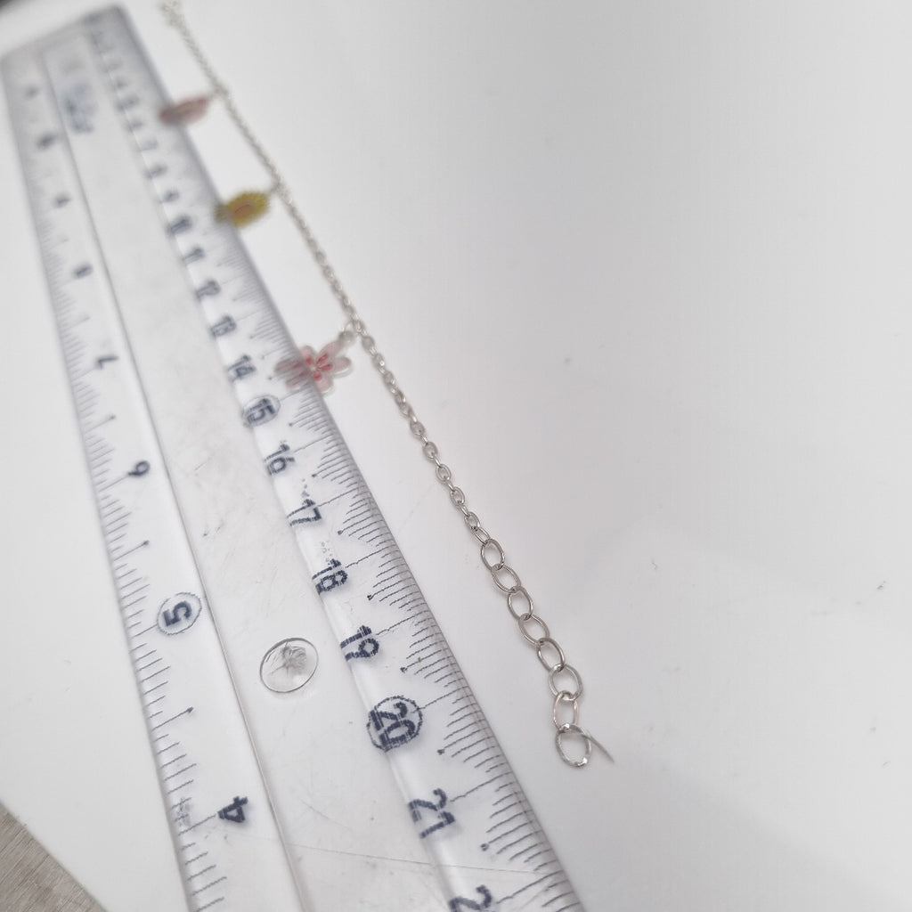 PULSERA TEJIDO ESPECIAL CON DIJE FLORES PLATA .925 21 CM 2.3 GR (NUEVO)