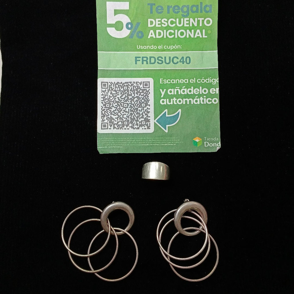 ANILLO, BROQUELES PAR PLATA 10.9 GRMS (SEMINUEVO)