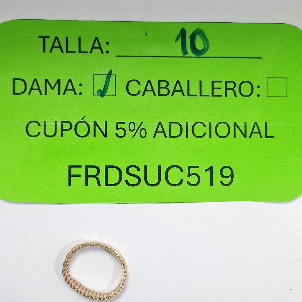 ANILLITO ORO 10 K 3.3 GRMS (SEMINUEVO)