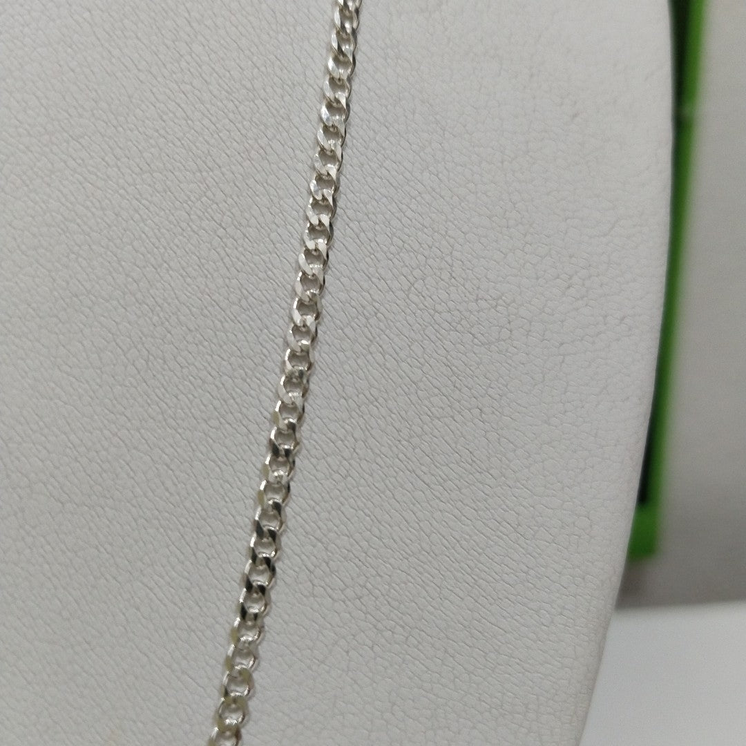 CADENA TEJIDO BARBADO PLATA .925 60 CM 5.6 GR (NUEVO)