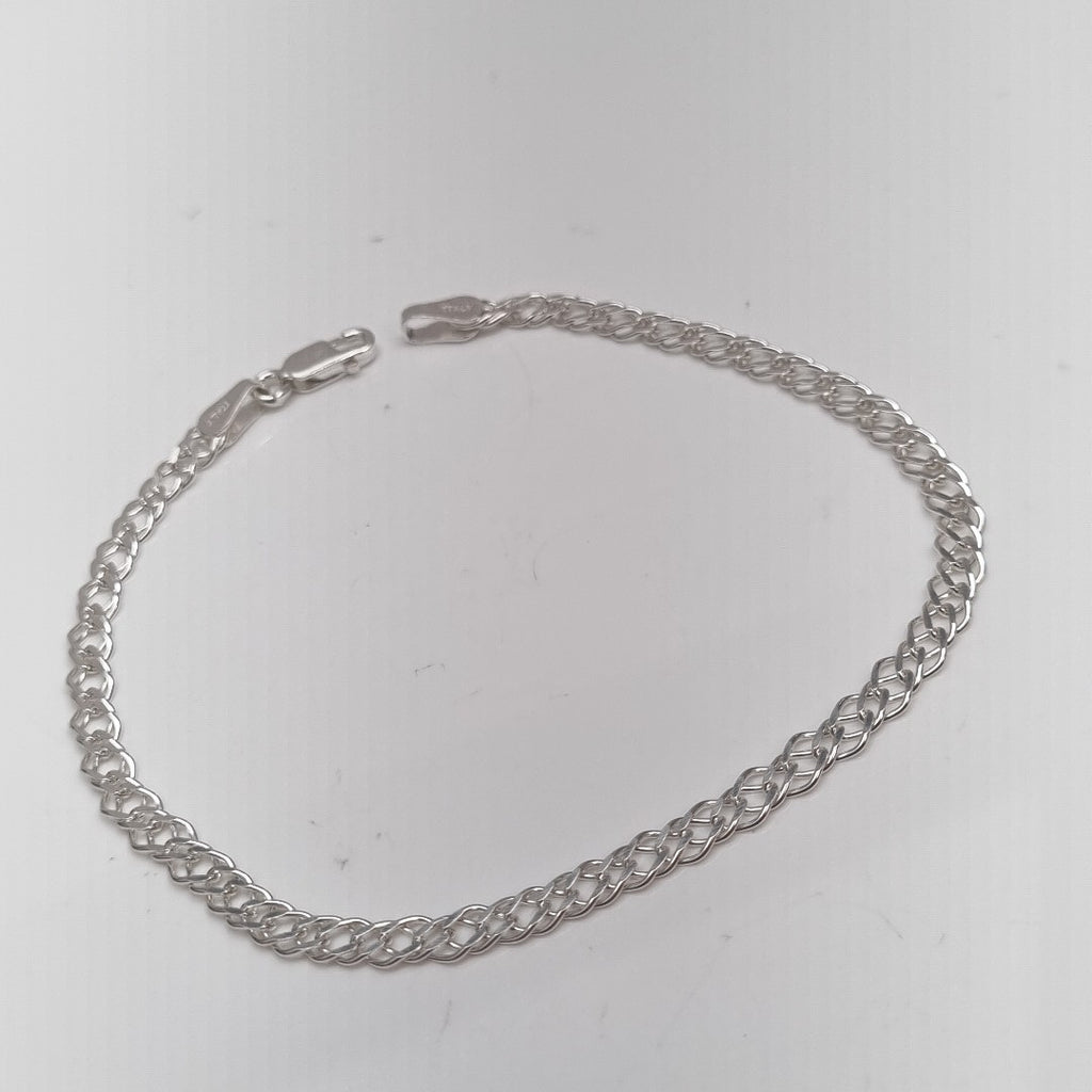 PULSERA DOBLE ESLABON PLATA .925 21 CM 3.63 GR (NUEVO)