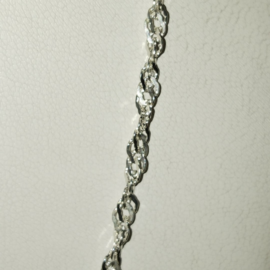 CADENA TEJIDO MEDIO TORZAL PLATA .925 55 CM 5.4 GR (NUEVO)