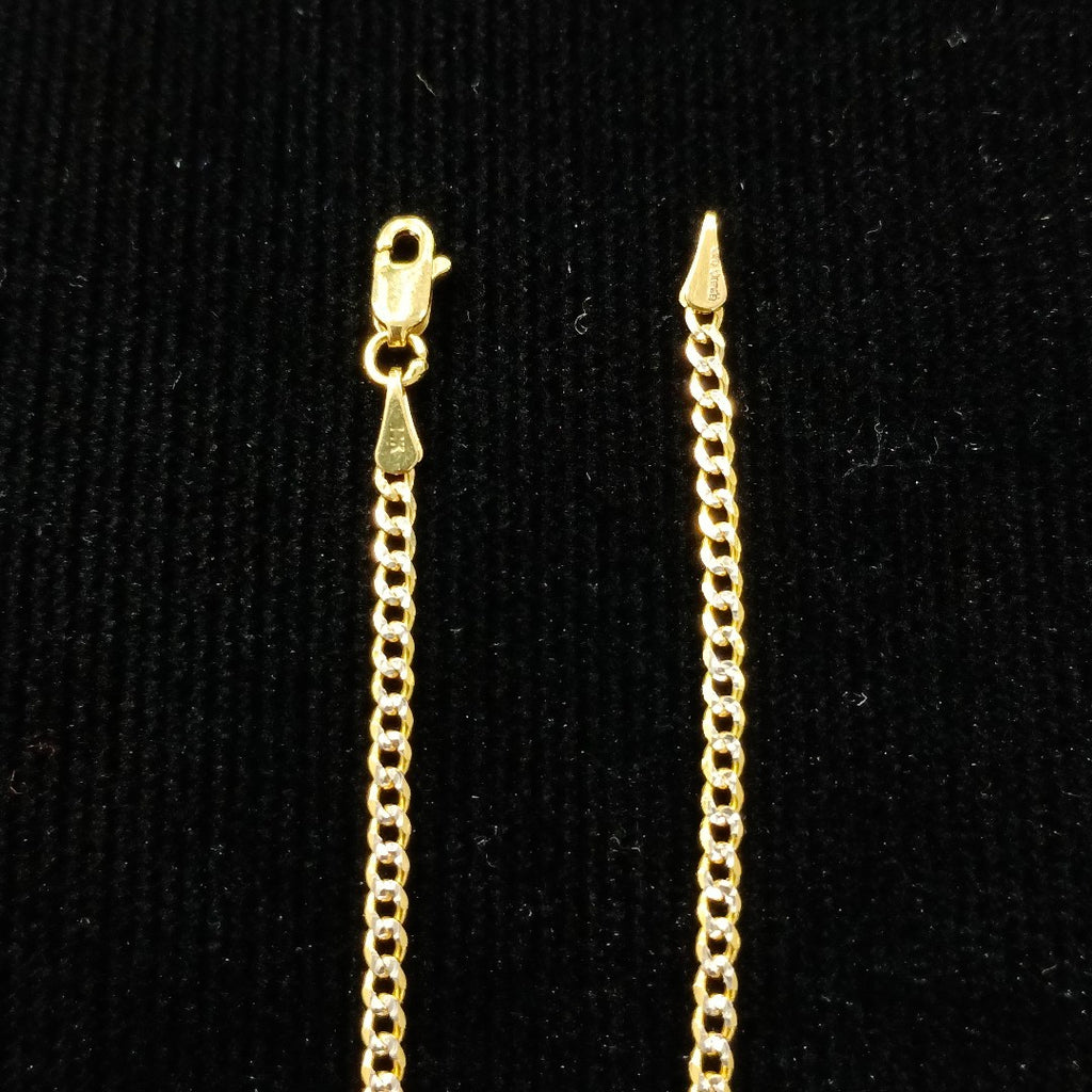 PULSERAS BARBADA DIAMANTADA ORO 14K 18 CM 2.1 GR (NUEVO)