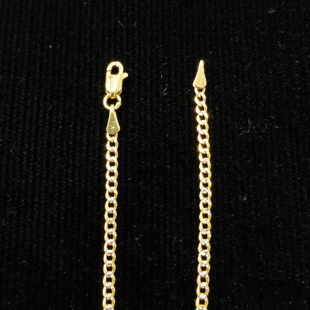 PULSERAS BARBADA DIAMANTADA ORO 14K 18 CM 2.1 GR (NUEVO)