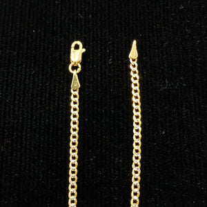 PULSERAS BARBADA DIAMANTADA ORO 14K 18 CM 2.1 GR (NUEVO)