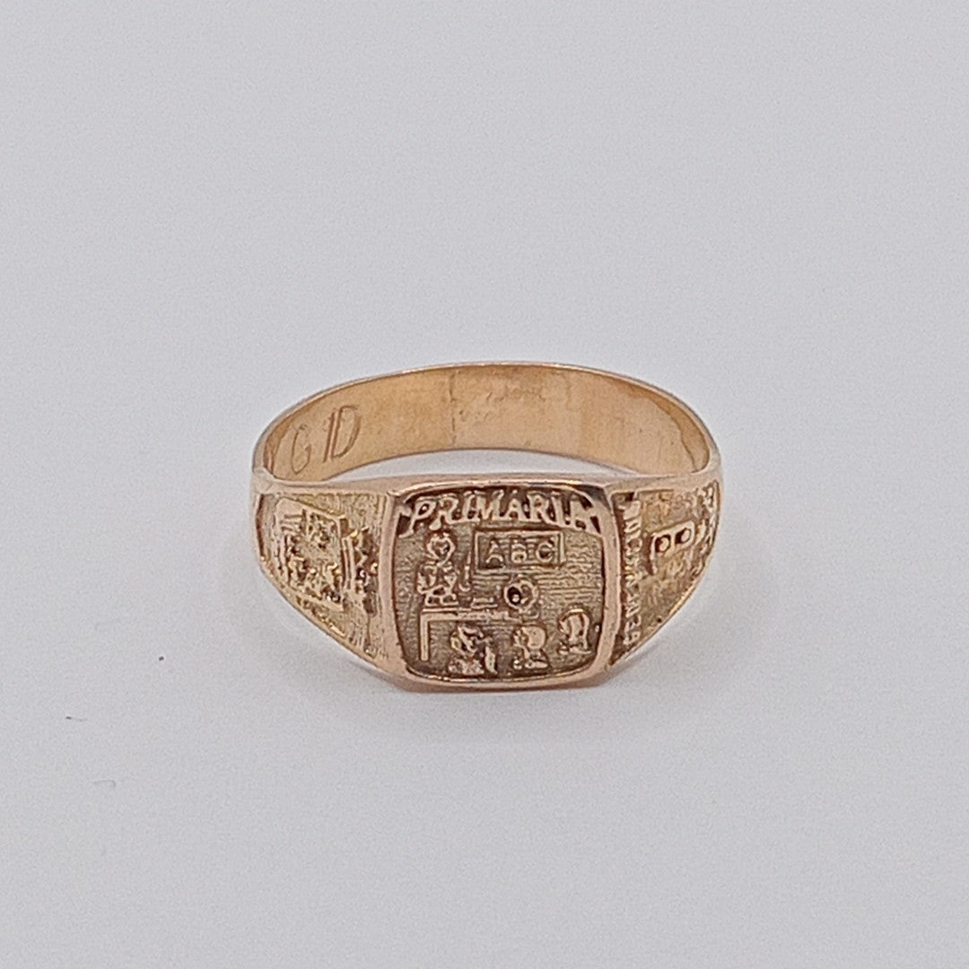 ANILLO DE GRADUACIÓN ORO 10 K 1.8 GRMS (SEMINUEVO)