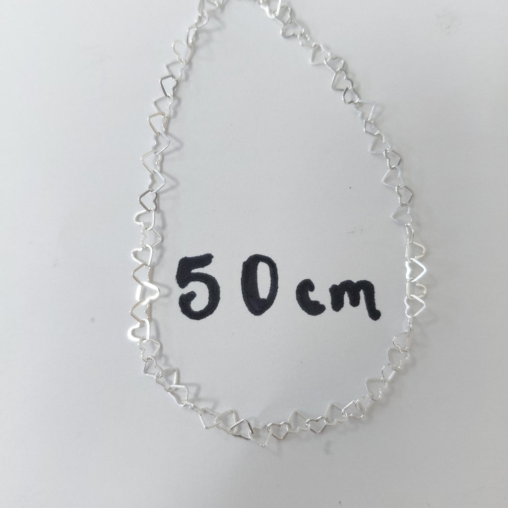 CADENA CORAZONES PLATA .925 50 CM 2.52 GR (NUEVO)