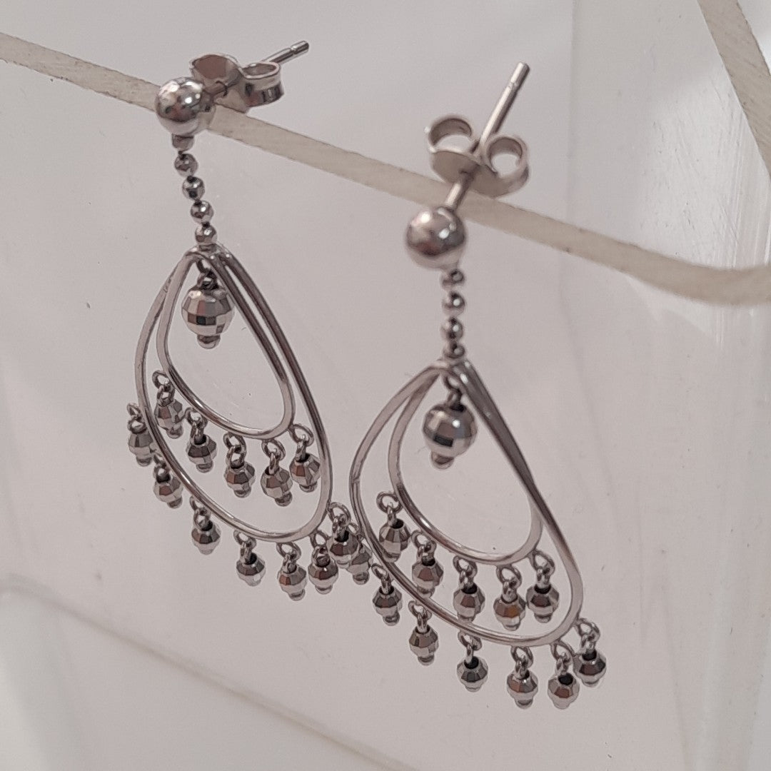 ARETES PAR ORO BLANCO 10 K 4,20 GRMS (SEMINUEVO)