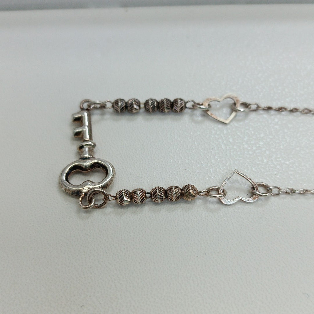 PULSERA TEJIDO LLAVE PLATA .925 18 CM 2.3 GR (NUEVO)