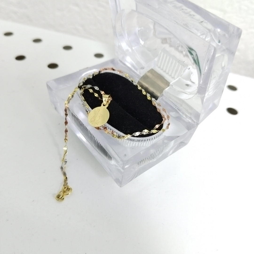 CADENA,MEDALLA RELIGIOSA ORO 14 K 1,60 GRMS (SEMINUEVO)