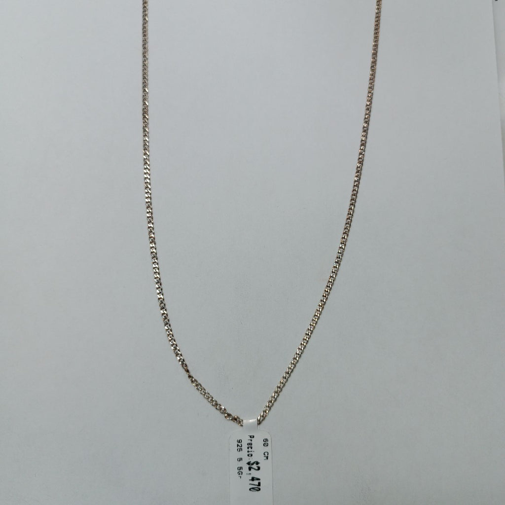CADENA TEJIDO BARBADO PLATA .925 60 CM 5.5 GR (NUEVO)