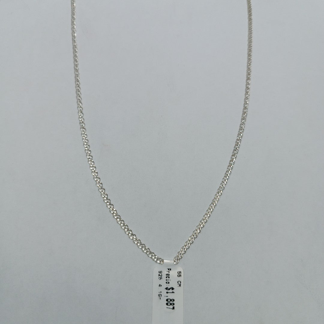 CADENA TEJIDO ESLABONES PLATA .925 55 CM 4.1 GR (NUEVO)