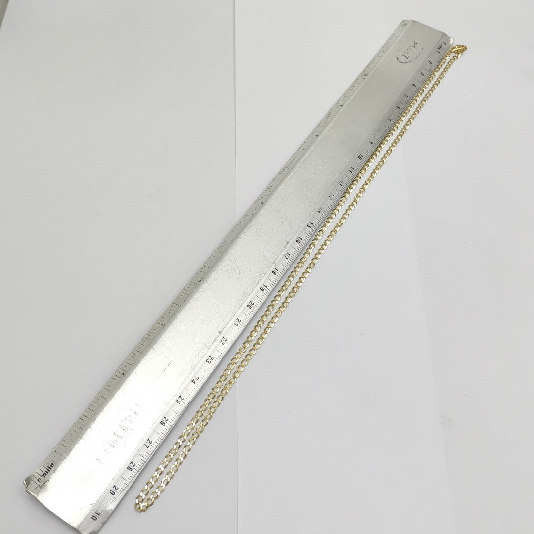 CADENAS TEJIDO BARBADA ORO 14K 60 CM 5.4 GR (NUEVO)