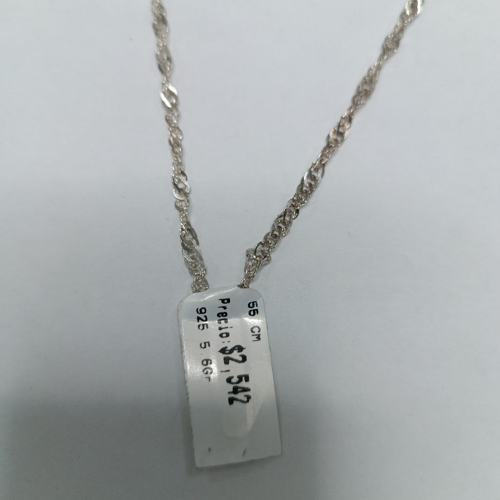 CADENA TEJIDO MEDIO TORZAL PLATA .925 55 CM 5.6 GR (NUEVO)