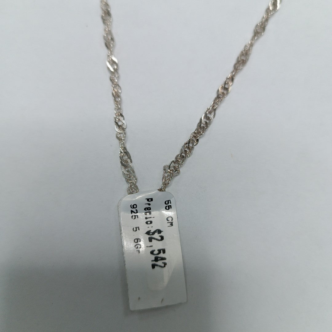 CADENA TEJIDO MEDIO TORZAL PLATA .925 55 CM 5.6 GR (NUEVO)