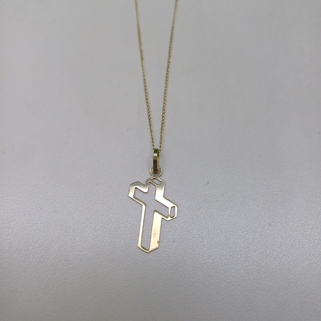 CADENA, CRUZ, DIJE ORO 14 K 1 GRMS (SEMINUEVO)