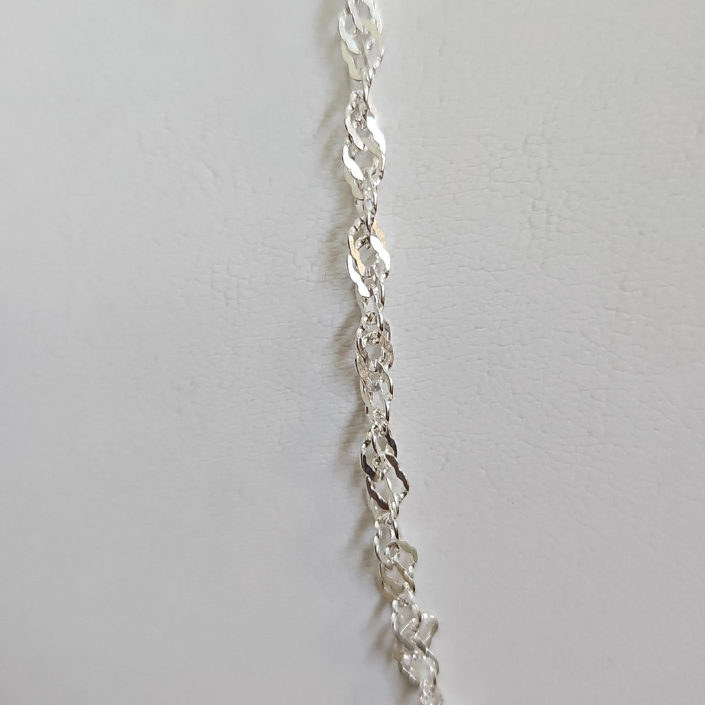 CADENA TEJIDO MEDIO TORZAL PLATA .925 55 CM 5.4 GR (NUEVO)